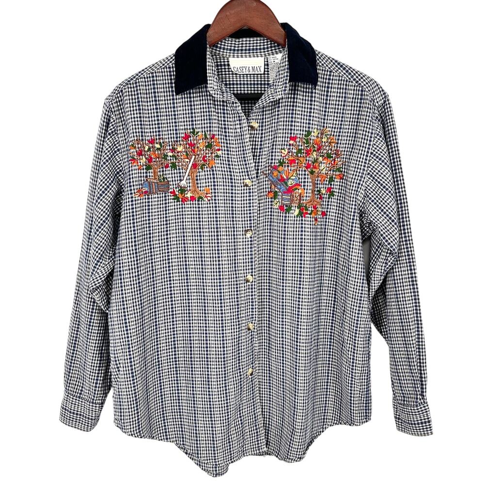 Casey & Max Sz Medium 90s Vintage Fall Autumn Thanksgiving Halloween Shirt Top